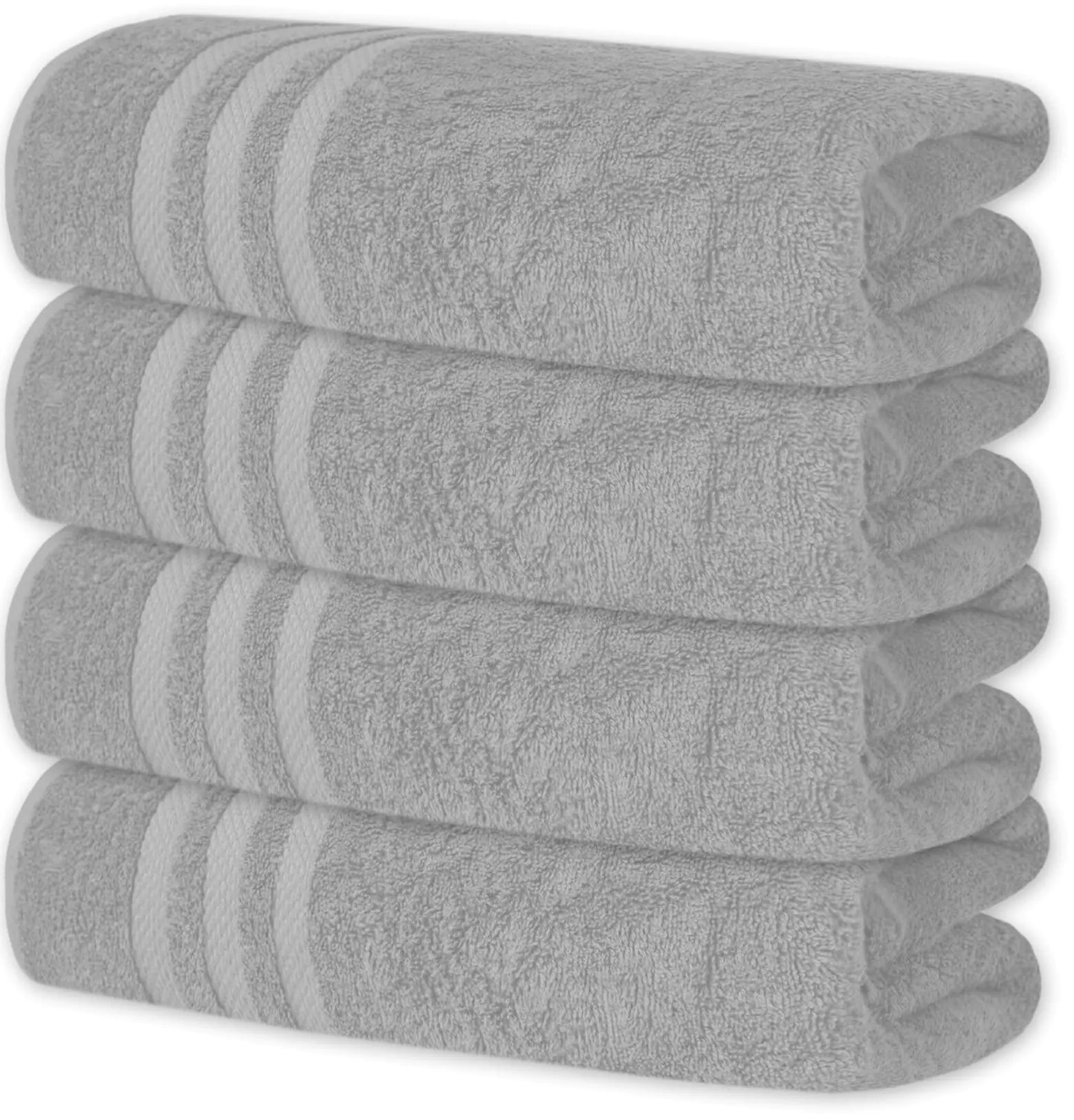 Luxury Cotton Bath Sheets 4-Pack 30x60 Light Grey