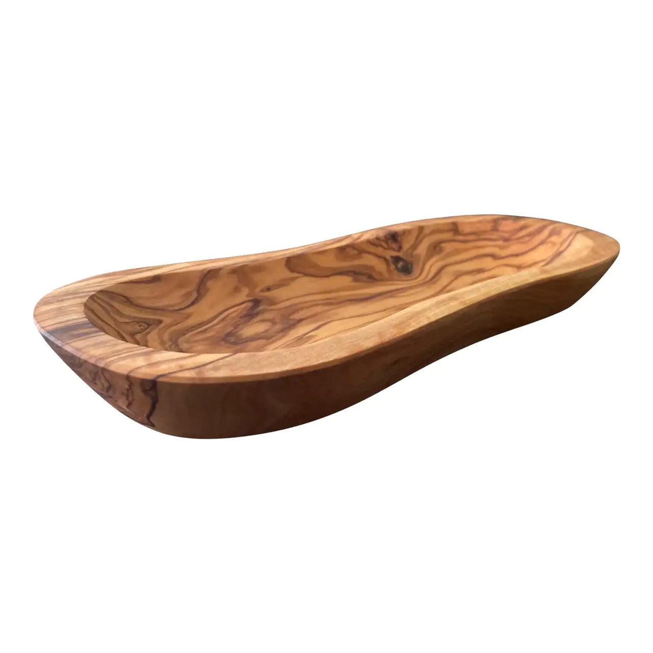 Versatile Olive Wood Bowl 8.8in - Handcrafted Mediterranean Serving & Decorative Bowl