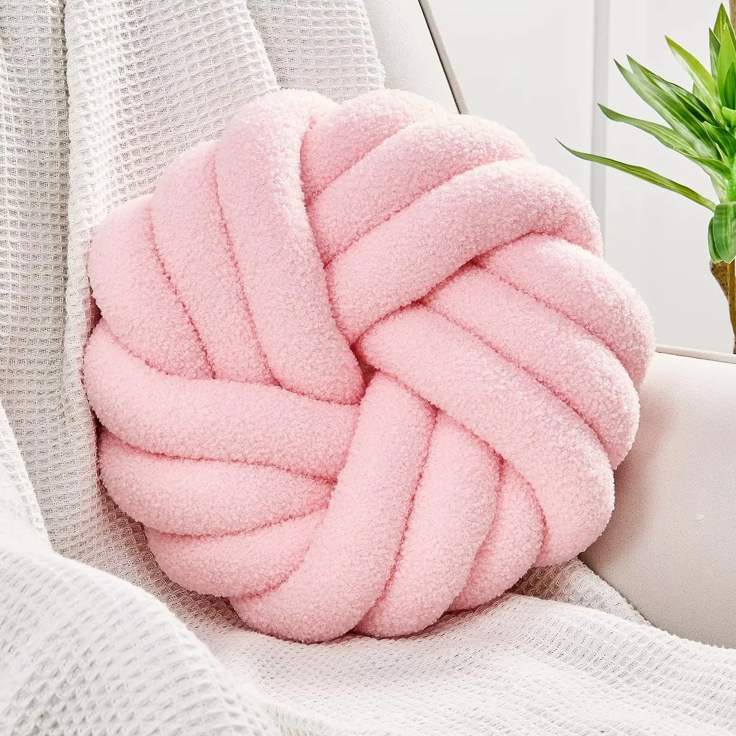 Home Decor Hand-Knotted 14 Inch Plush Pillow