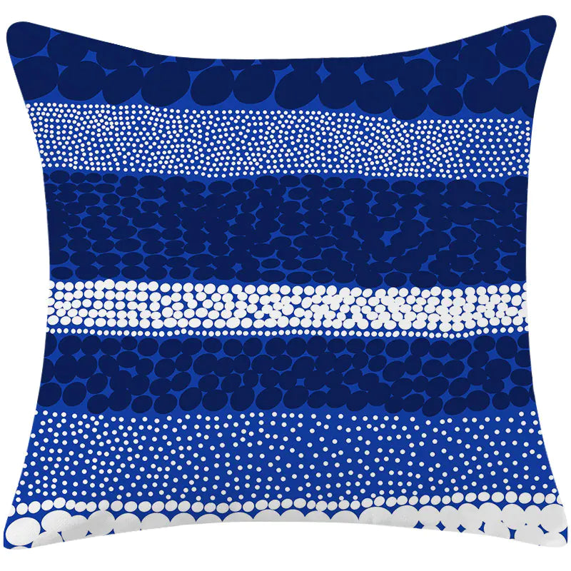 Coastal Blue Modern Linen Pillow