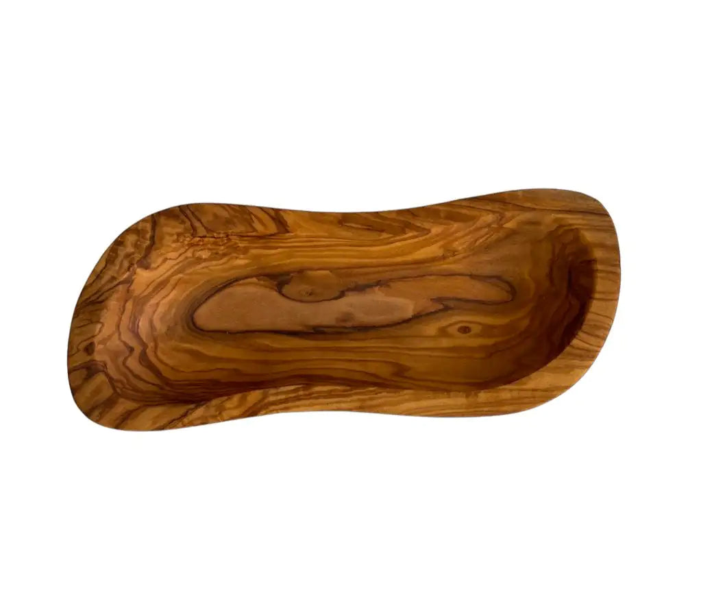 Versatile Olive Wood Bowl 8.8in - Handcrafted Mediterranean Serving & Decorative Bowl