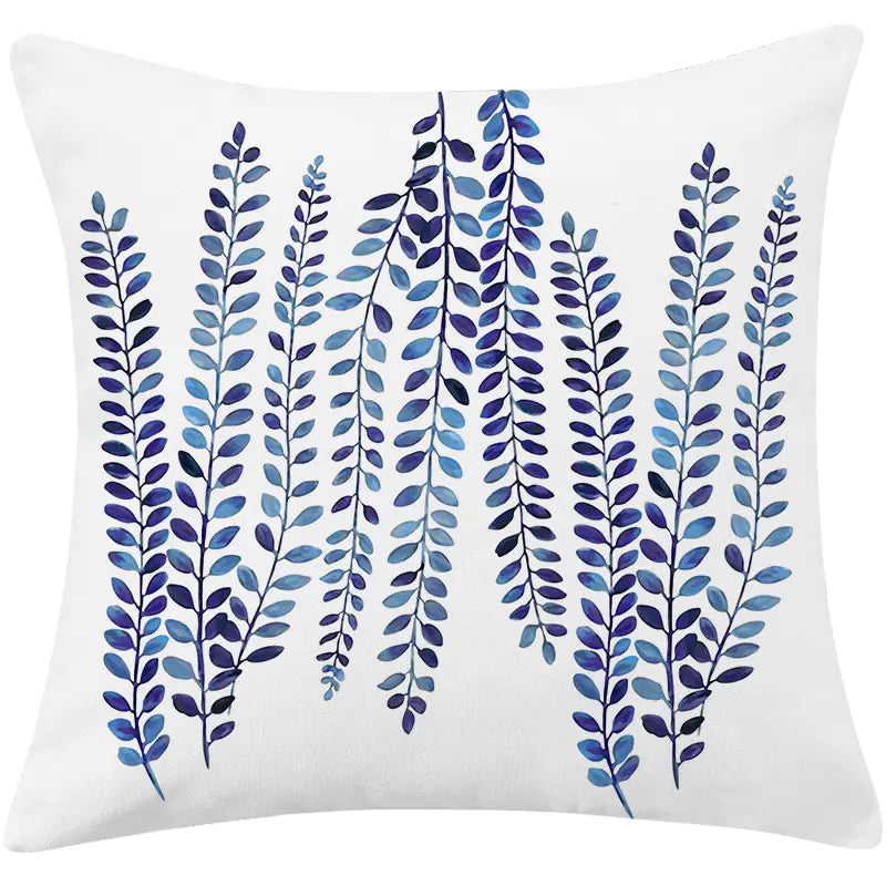 Coastal Blue Modern Linen Pillow