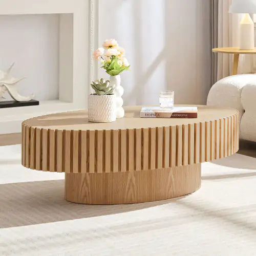 Contemporary Handcrafted Drum Coffee Table