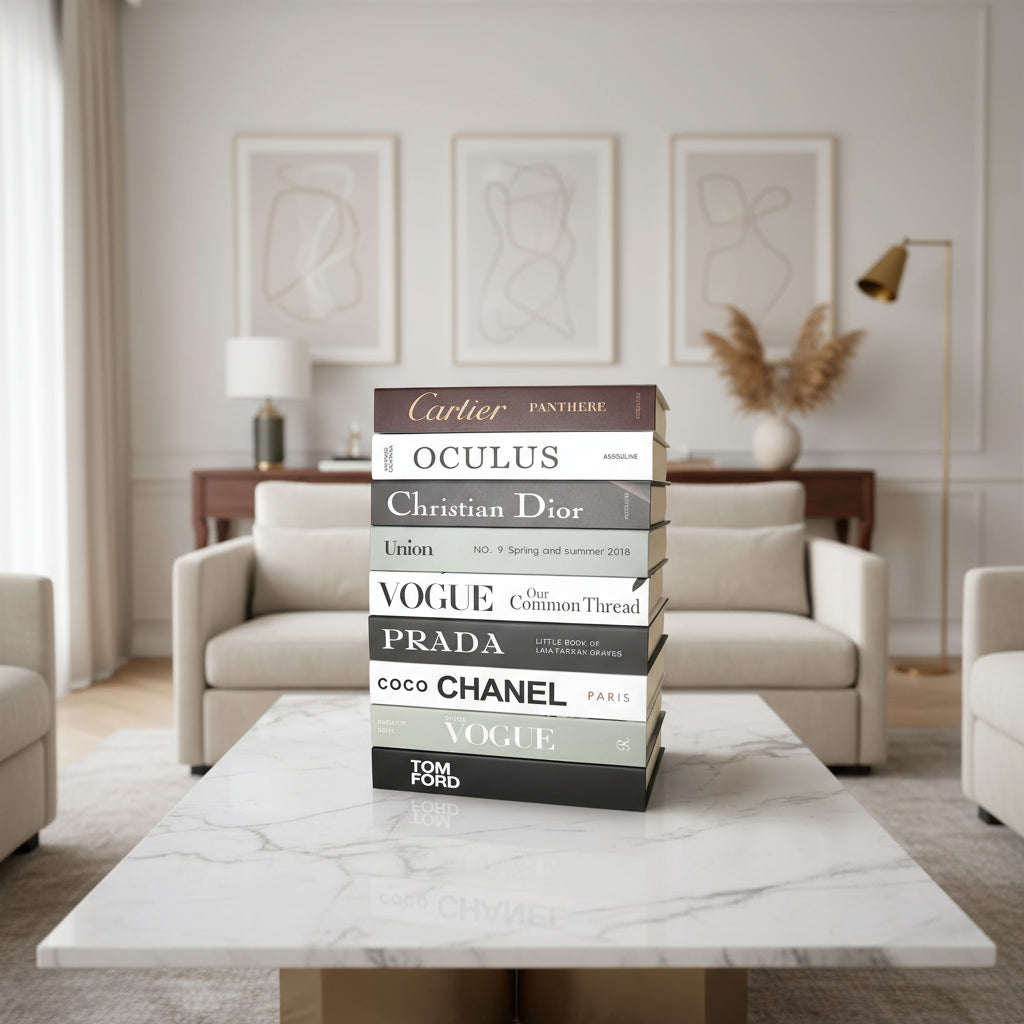 ChicBookSet 9Pc Faux Decorative Modern Room Decor