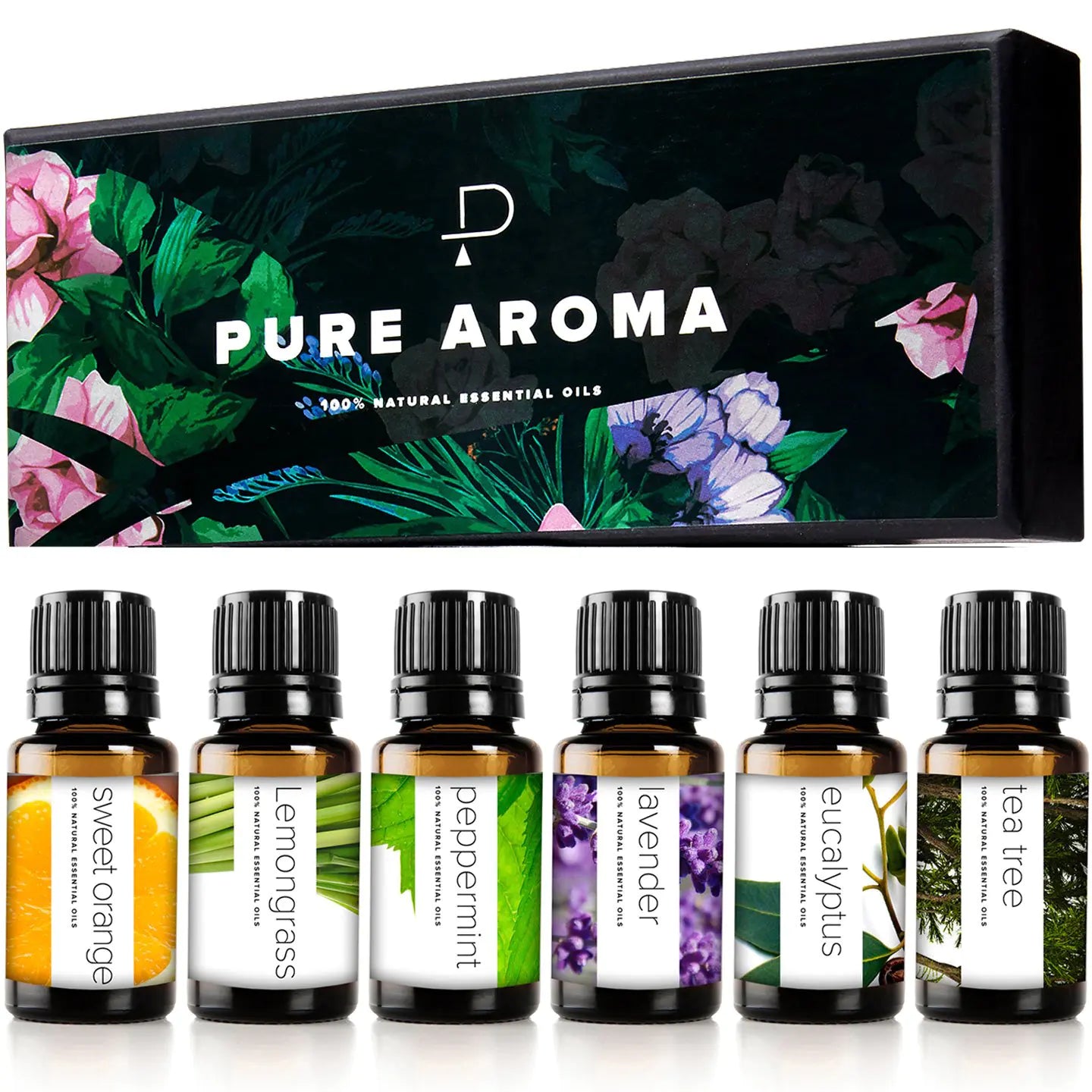 ESSENTIAL WELLNESS Pure Therapeutic Grade Oils Set - 6 x Essential Aromas 10ML