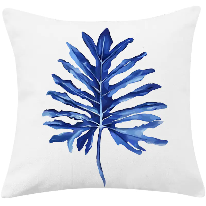 Coastal Blue Modern Linen Pillow