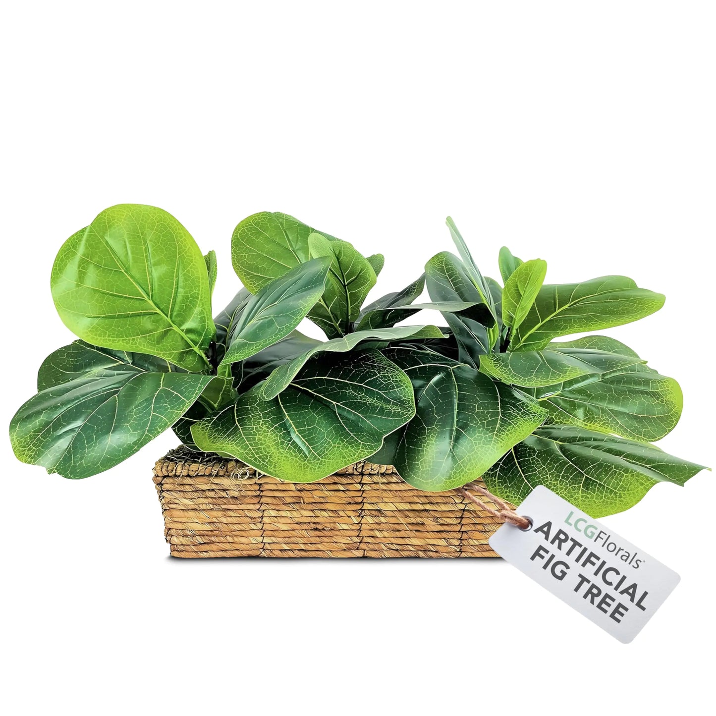 15" Faux Fig Tree in Woven Planter - Low-Upkeep Artificial Plant for Any Space