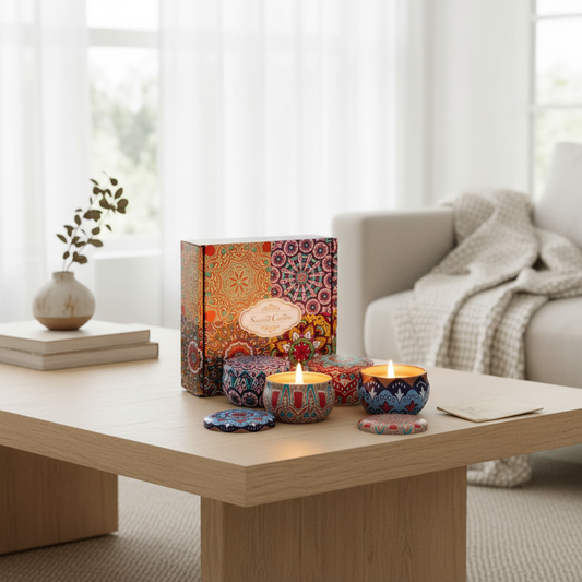 Aromatherapy Home & Travel Scented Soy Candle Set - Coffee Table