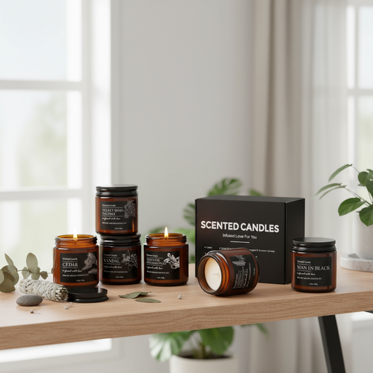 Aromatic Soy Candle Set - Shelf Display