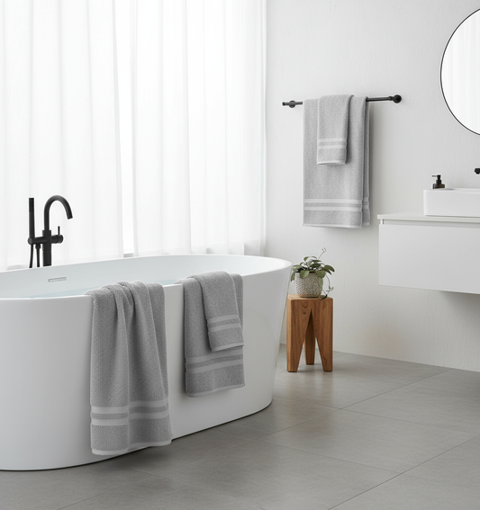 Luxury Cotton Bath Sheets - Draped Display