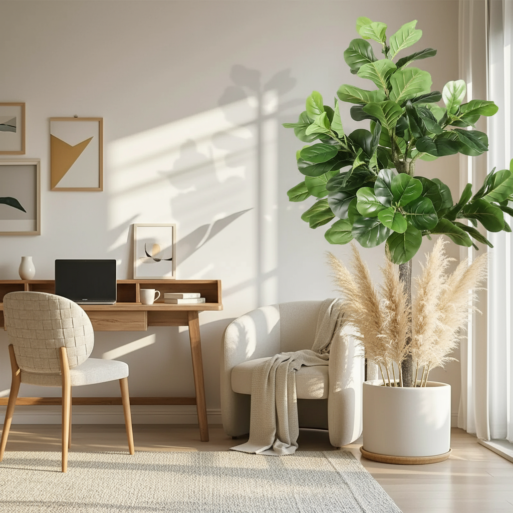 TALVADI Fiddle Leaf Fig Tree - Golden Hour Office