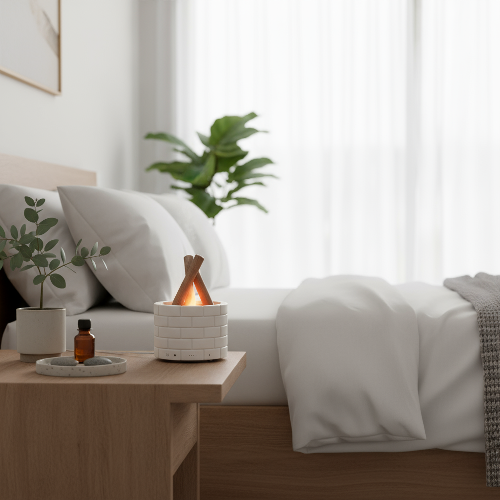 Tranquil Flame Oil Diffuser - Bedside Table