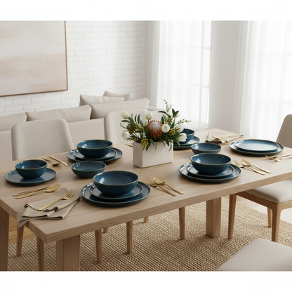 Vancasso Blue Ceramic Dinner Set for 6